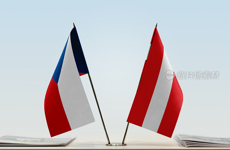 捷克共和国和奥地利国旗