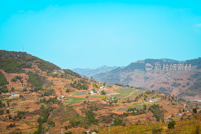 在清晨的山上