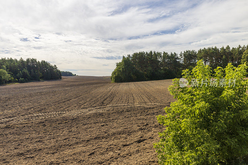 在开垦田地的过程中，土壤在地里翻耕
