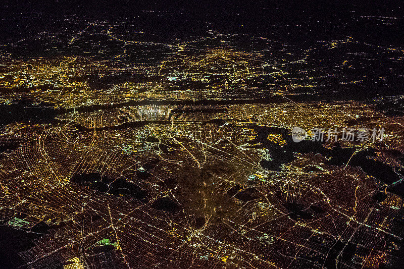 纽约夜景鸟瞰图