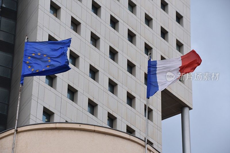 法国和欧盟的微型旗帜