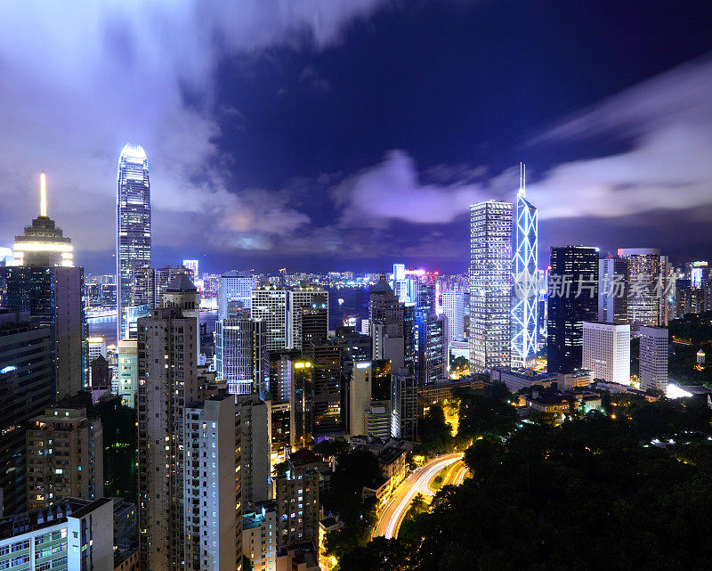 香港大厦夜间