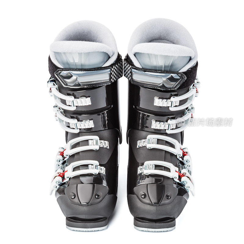 滑雪靴，孤立在白色背景
