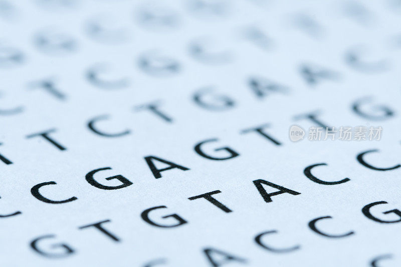 近距离观察DNA核苷酸序列打印输出