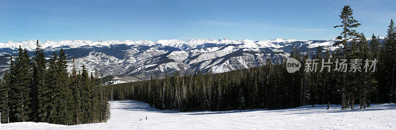 比弗溪科罗拉多山滑雪斜坡全景