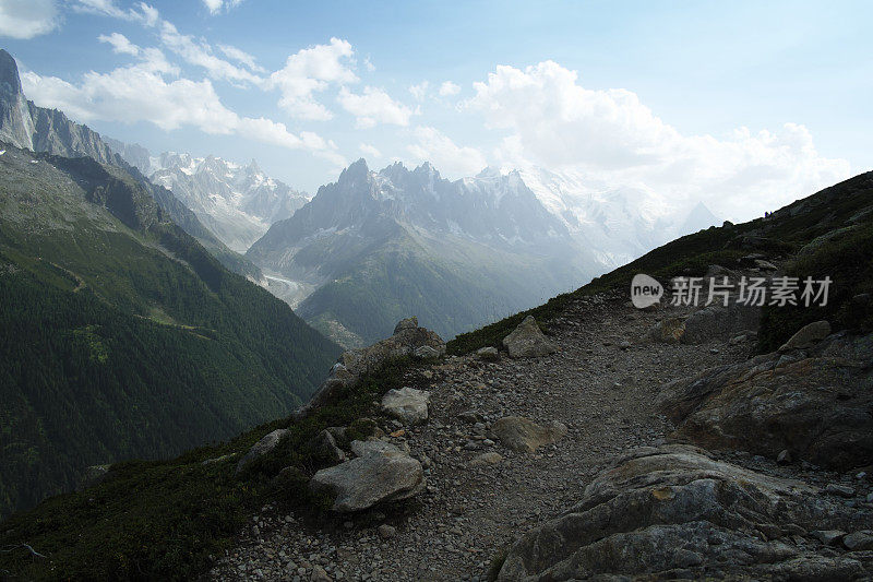 法国阿尔卑斯山的山脉景观