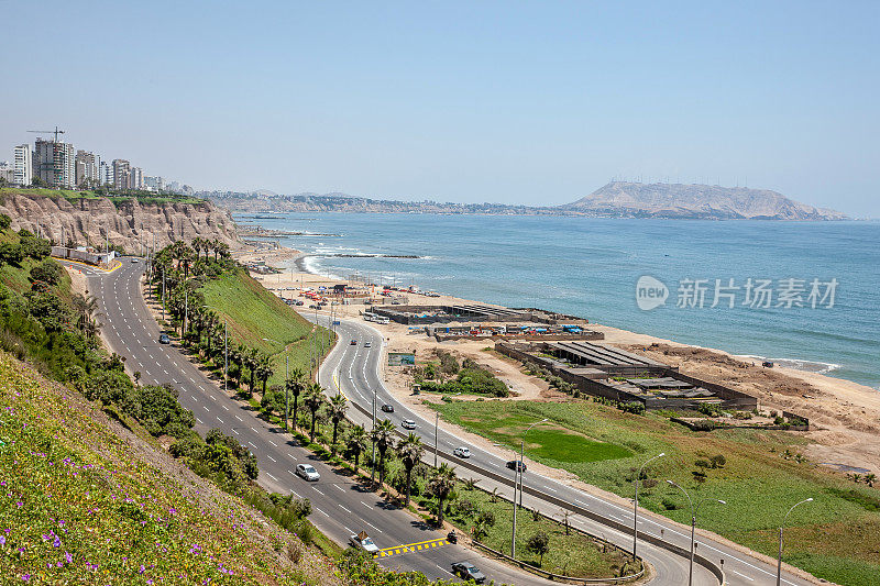 利马的海岸线和沿海公路