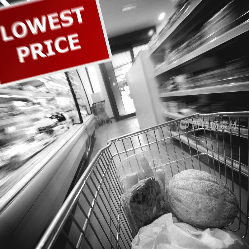购物车运动模糊与最低价格标志