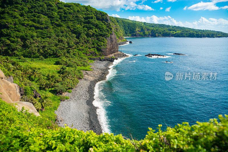 夏威夷毛伊岛美丽的岩石海滩