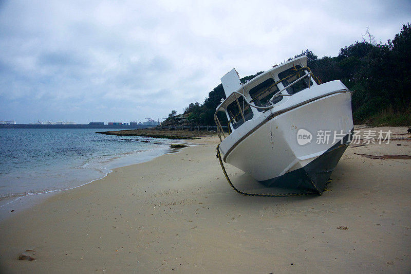 搁浅在海滩上