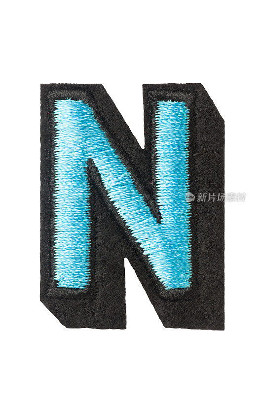 大写字母N，用线缝合