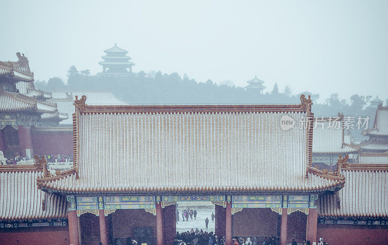 雪中的紫禁城——中国北京