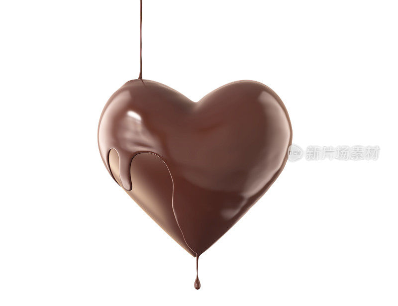 巧克力融化成心形。