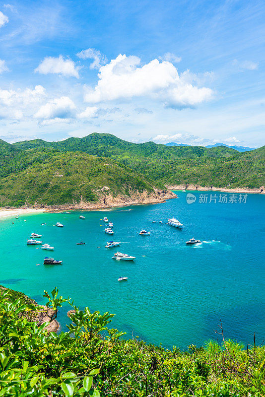 香港西贡东郊野公园浪鼓海滩全景