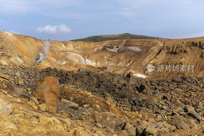 冰岛Kerlingarfjoll山脉的Hveradalir地热区。