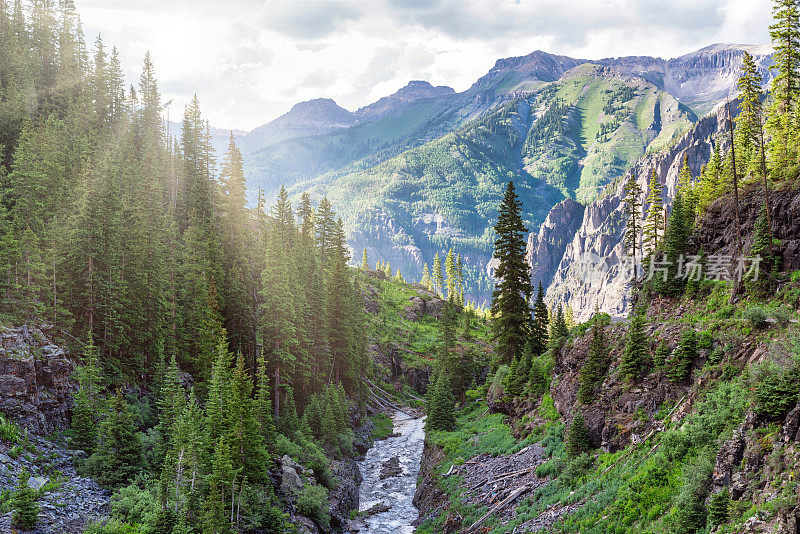 落基山脉美丽的山景