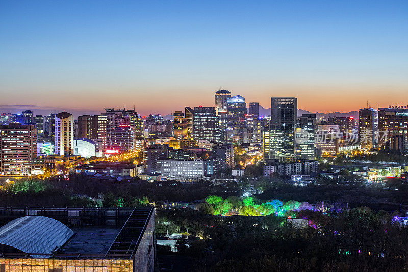 北京商务区夜景