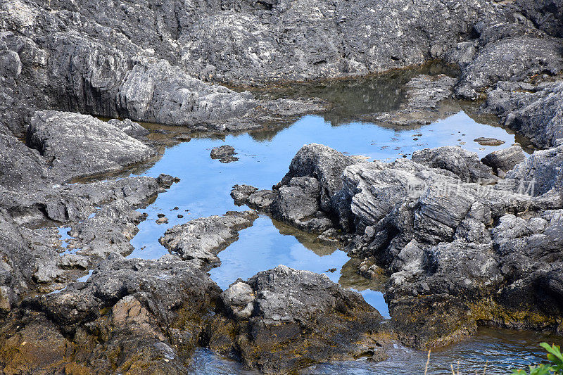 海岸线，岩石与大海