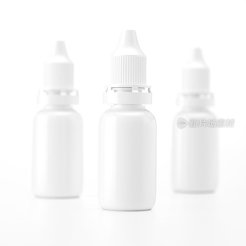 白色背景的滴管化妆品瓶模型