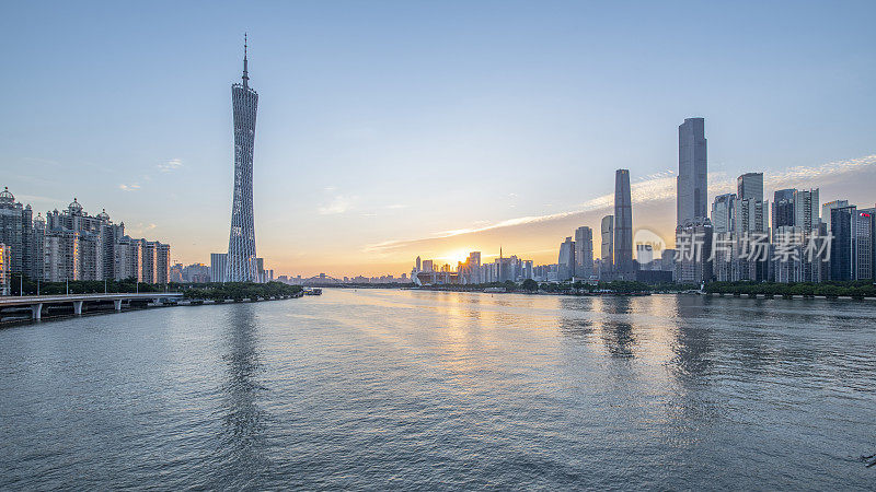 中国广州城市天际线的建筑景观