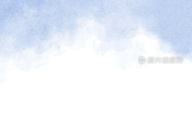 蓝天白云。点画抽象水彩背景