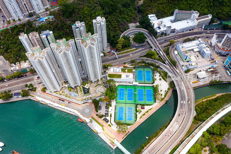 香港鸭脷洲住宅大厦鸟瞰图