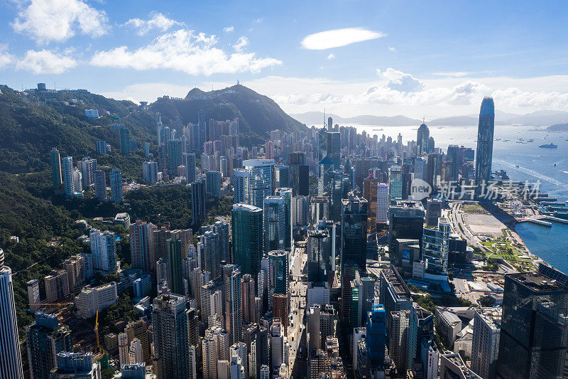 香港城市的无人机视图