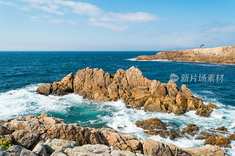 菲尼斯特雷的海岸景色，圣地亚哥之路的尽头;菲尼斯特雷,西班牙