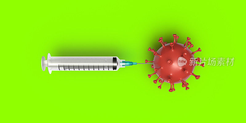 冠状病毒疫苗注射概念。