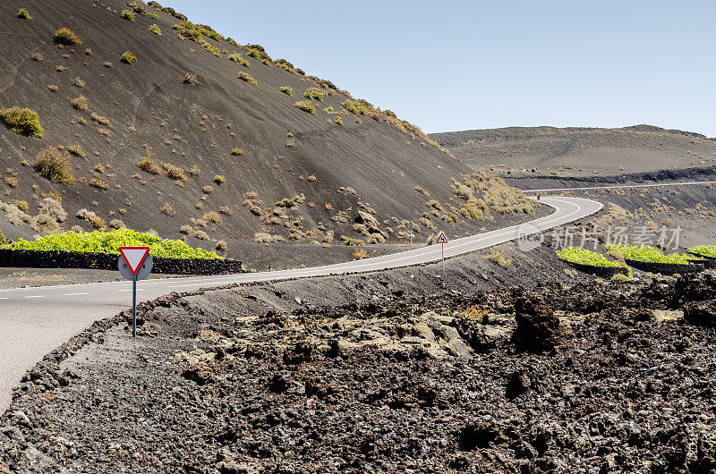 火山景观。Timanfaya国家公园。