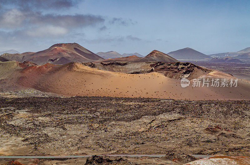 火山景观。Timanfaya国家公园。