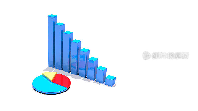 3D业务报告孤立的白色