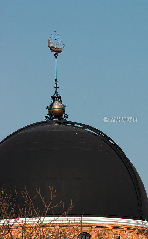 穹顶与船舶风向标，格林威治皇家天文台，伦敦，英国