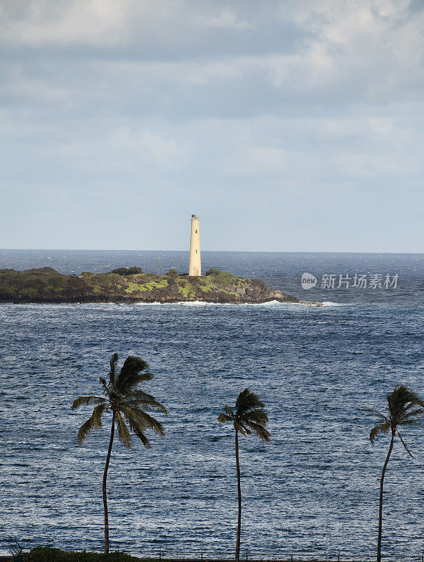 夏威夷考艾岛尼尼角的纳威利威利灯塔