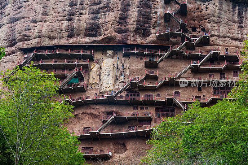 中国甘肃麦积山著名佛面