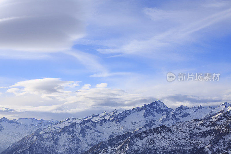 高山冬季风景意大利阿尔卑斯山