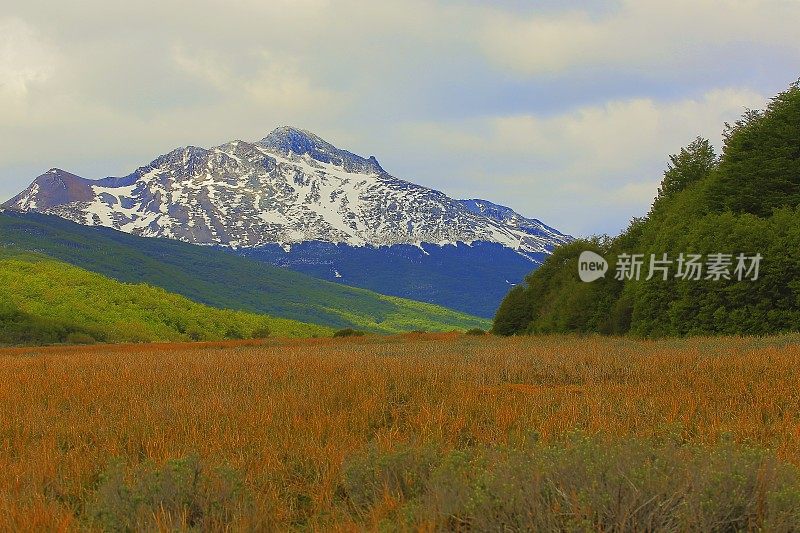 田园诗般的安第斯景观，乌斯怀亚-火地岛，阿根廷-南美