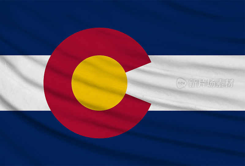 美国科罗拉多州飘扬的旗帜。