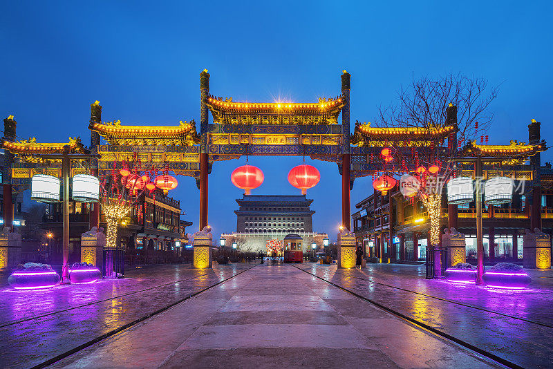 北京前门大街夜景