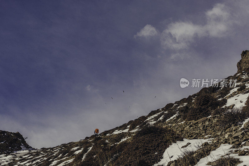 喜马拉雅山与登山者