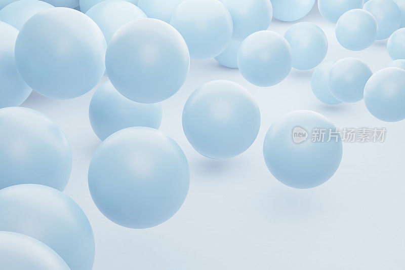 多个浅蓝色球体抽象背景