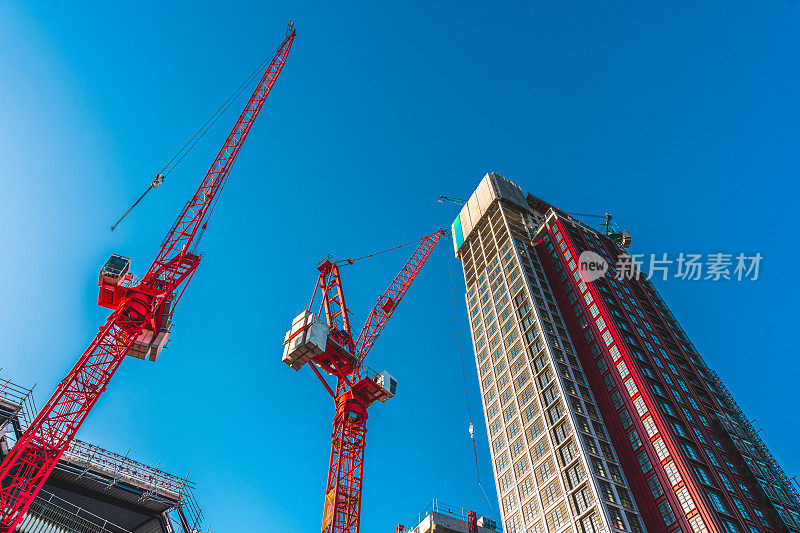 伦敦的摩天大楼和建筑工地