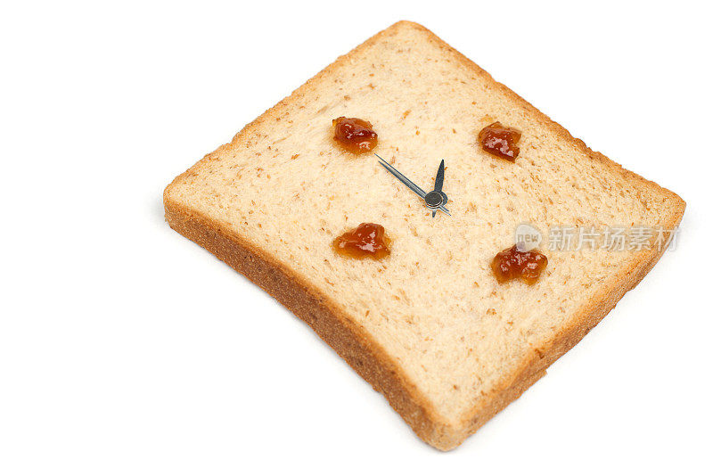 这是下午茶时间!面包钟显示在2点。