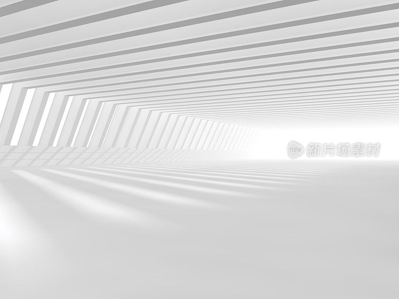 空的白色开放空间3D渲染