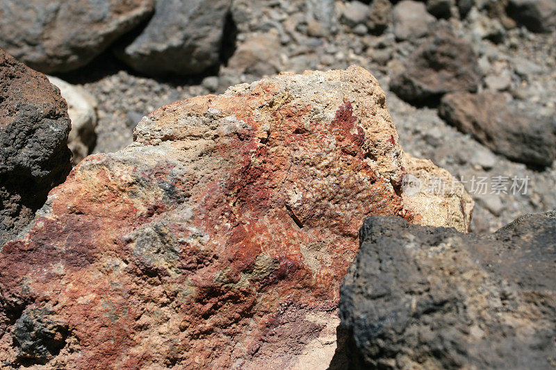 火山岩石特纳利夫近距离