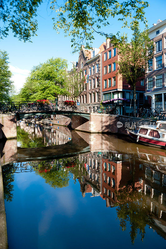 阿姆斯特丹运河上的船只