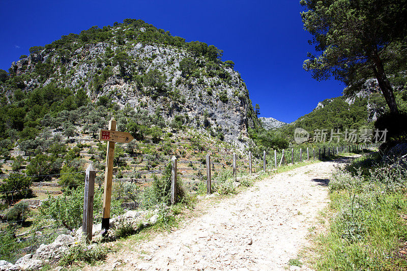 西班牙马略卡岛的徒步旅行路线