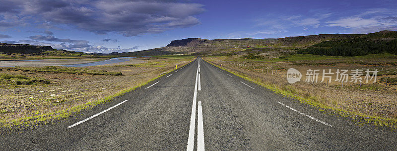 乡村公路延伸到遥远的冰岛风景
