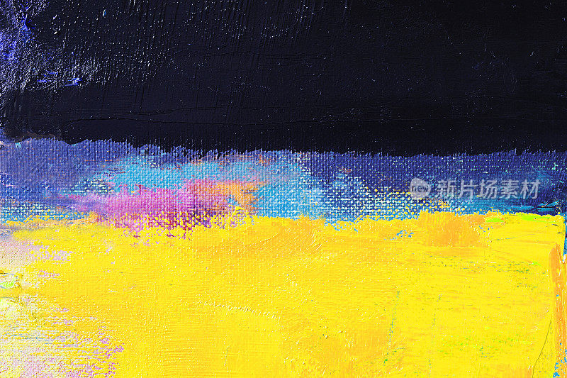 抽象画紫色和黄色的艺术背景。