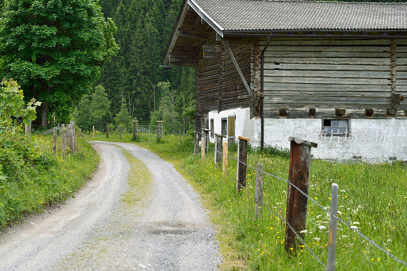 奥地利阿尔卑斯山的乡村公路